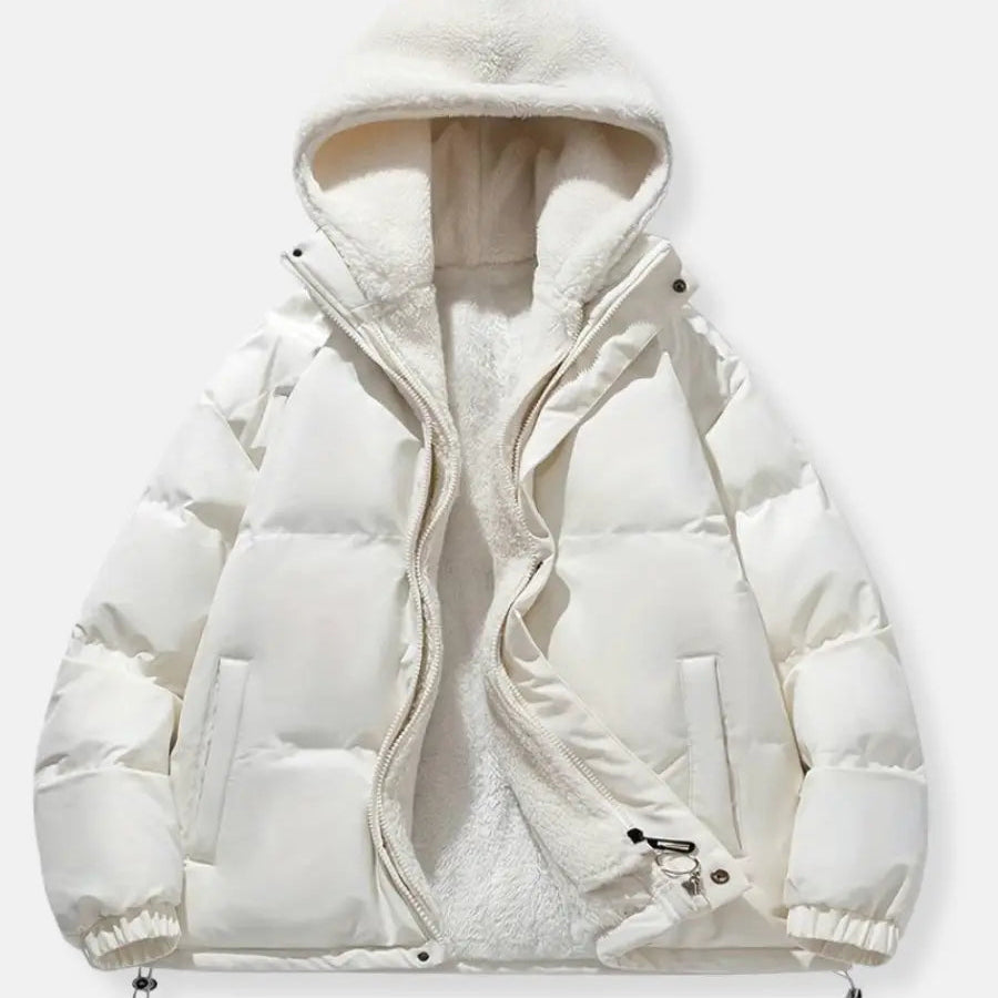 Luxury Winter Puffer Hooded Jacket with Plush Inner Lining