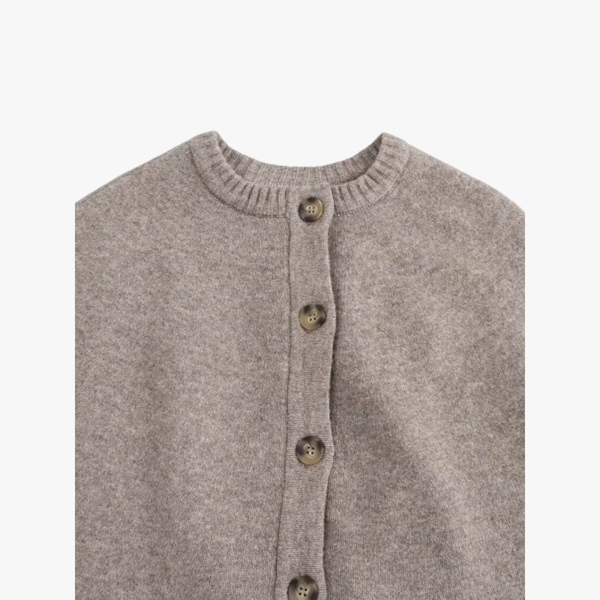 Button-Front Short Cape Cardigan