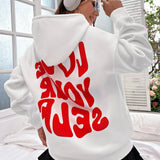 Love Yourself Graphic Hoodie with Oversized Streetwear Fit