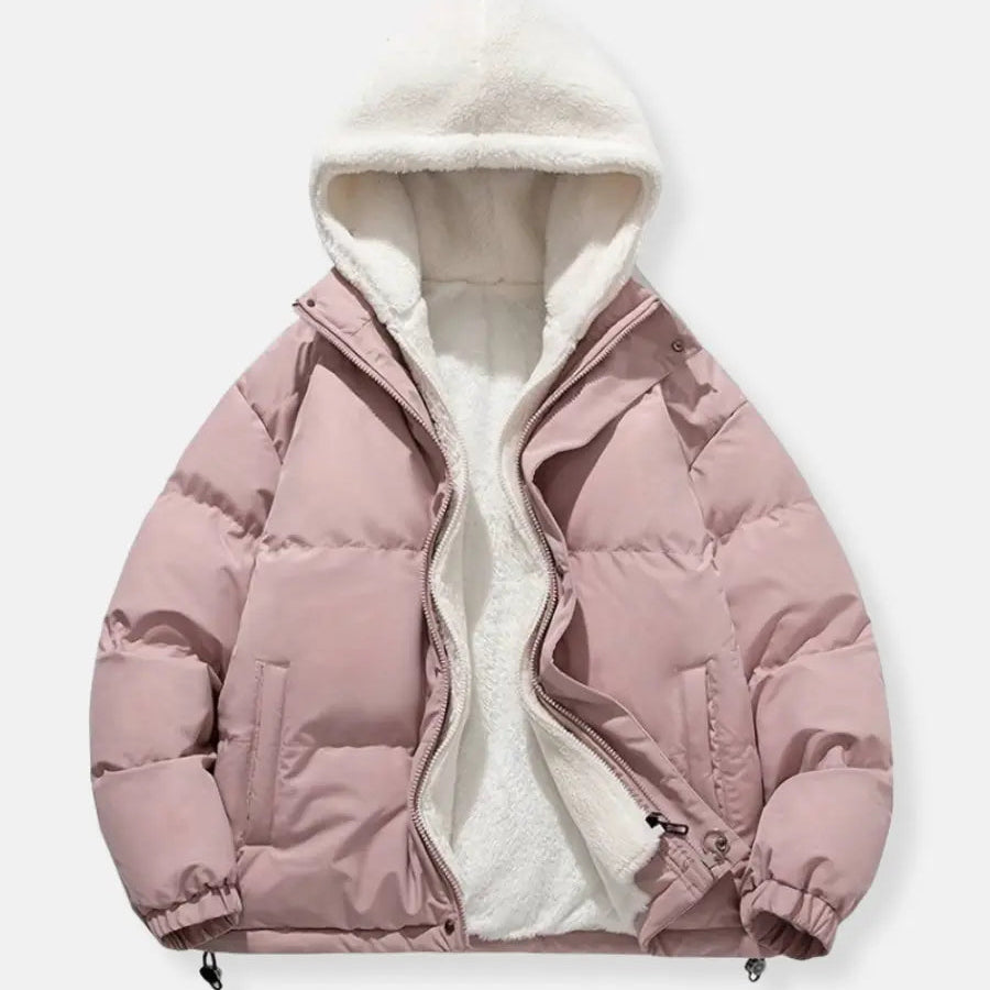 Luxury Winter Puffer Hooded Jacket with Plush Inner Lining