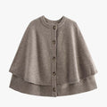 Button-Front Short Cape Cardigan