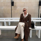 Timeless Double-Breasted Trench Coat with Waist Belt