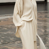 Pleated Relaxed Fit Two-Piece Set