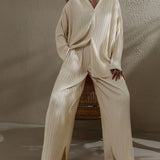 Pleated Relaxed Fit Two-Piece Set