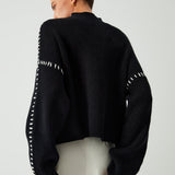 Modern Contrast-Stitch Knit Jumper – Relaxed Oversized Sweater