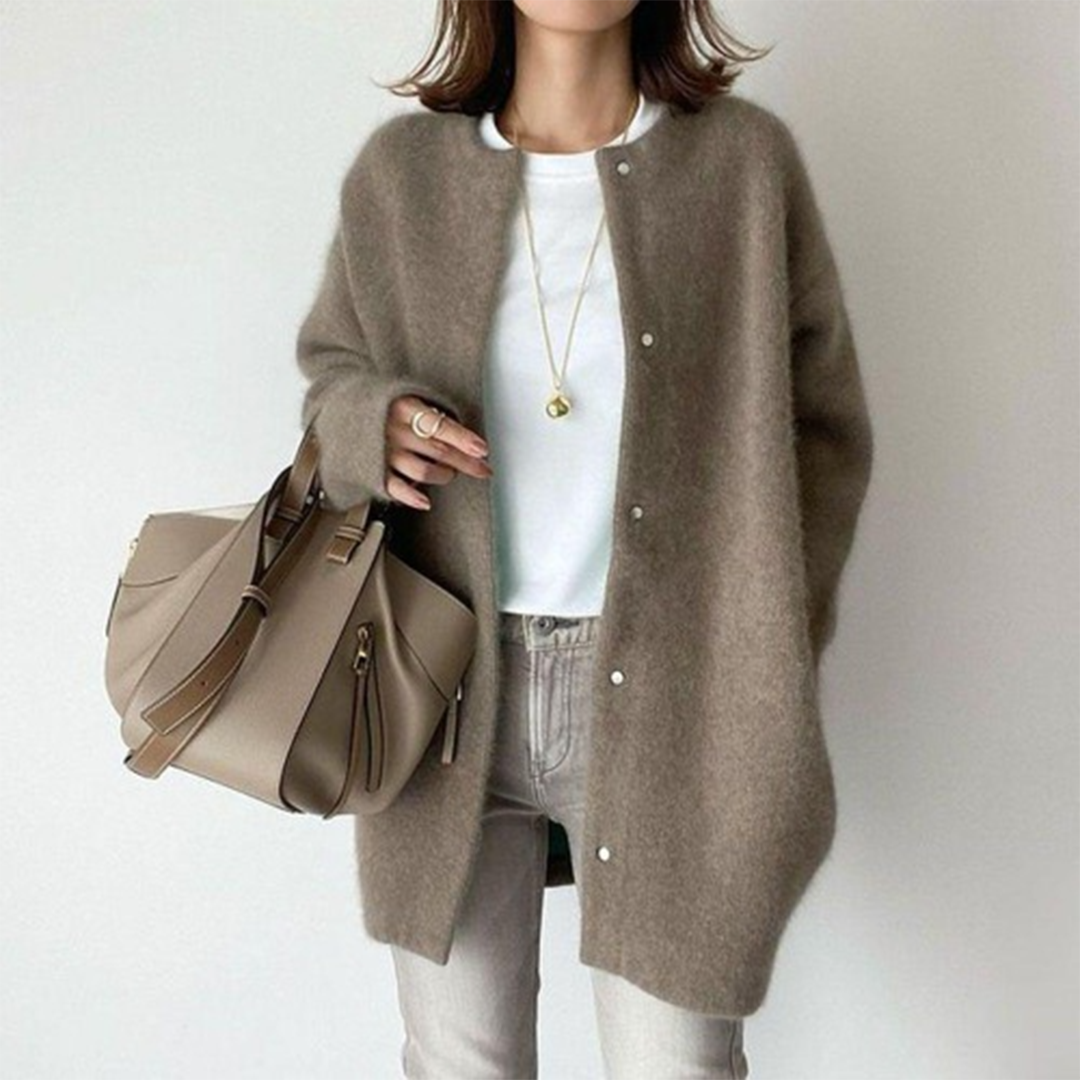 Minimalist Longline Button Cardigan