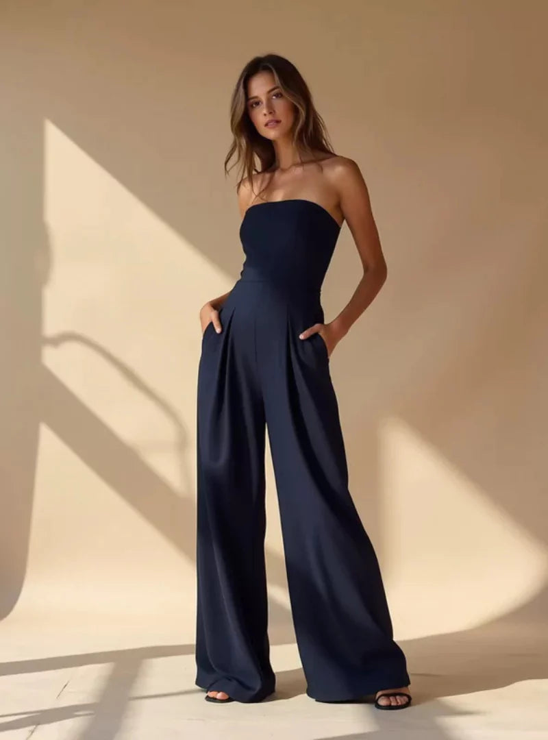 Elegant Off-Shoulder Wide-Leg Jumpsuit