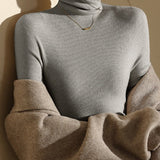 High Neck Slim Fit Knit Top – Seamless Warm Layer