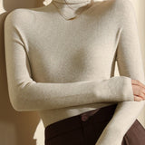 High Neck Slim Fit Knit Top – Seamless Warm Layer