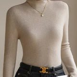 High Neck Slim Fit Knit Top – Seamless Warm Layer