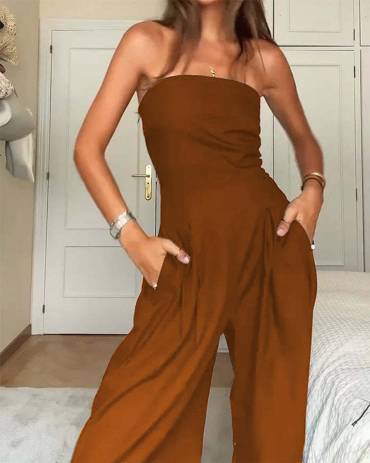 Elegant Off-Shoulder Wide-Leg Jumpsuit