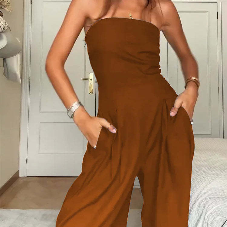 Chic Strapless Wide-Leg Jumpsuit