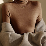 High Neck Slim Fit Knit Top – Seamless Warm Layer