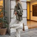 Oversized Knitted Cardigan with Gold Button Detail