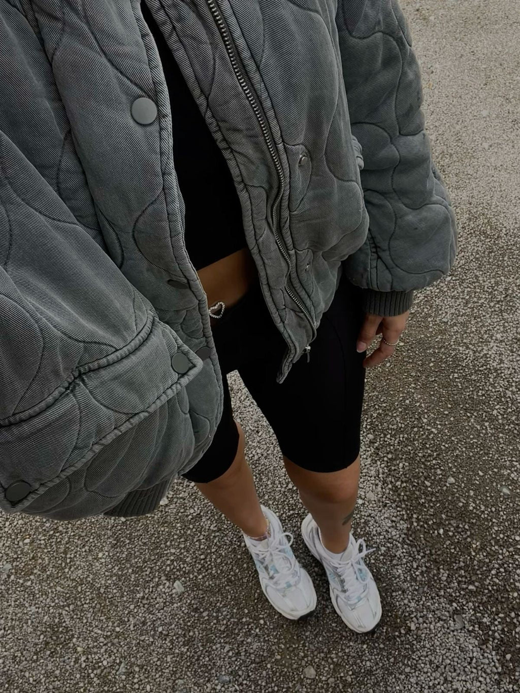 Quilted Bomber Jacket with Oversized Fit and Pocket Accents
