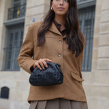 Women's Structured Blazer Jacket in Faux Suede