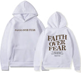Faith Over Fear Graphic Hoodie with Inspirational Back Print
