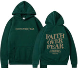 Faith Over Fear Graphic Hoodie with Inspirational Back Print
