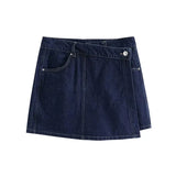 Boxy Denim Co-Ord Set with Pocket Shirt and Mini Skirt