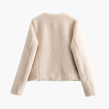 Teddy Fleece Jacket with Front Pockets and Toggle Fastening