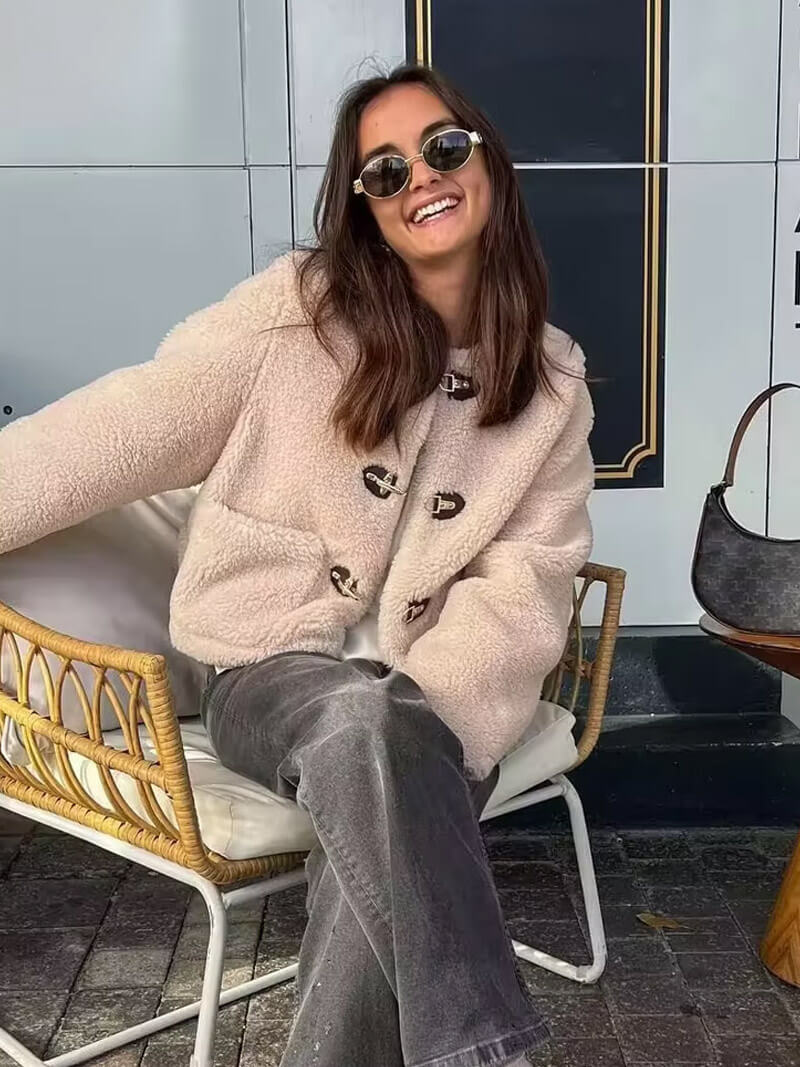 Fleece Jacket with Toggle Closure and Front Pockets