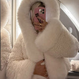 Oversized Fit Faux Fur Hooded Jacket - Extra Large