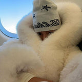 Extra-Large Hooded Faux Fur Jacket in Oversized Fit