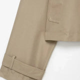 Double-Breasted Cropped Trench Coat with Contrasting Buttons