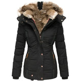 Premium Quilted Winter Puffer Jacket with Faux Fur Trimmed Hood