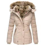 Premium Quilted Winter Puffer Jacket with Faux Fur Trimmed Hood