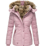 Luxury Quilted Winter Puffer Jacket with Faux Fur Hood Trim