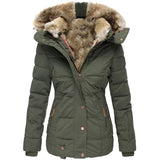 Luxury Winter Puffer Jacket with Faux Fur Hood and Quilted Design