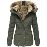 Premium Quilted Winter Puffer Jacket with Faux Fur Trimmed Hood