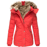 Luxury Quilted Winter Puffer Jacket with Faux Fur Hood Trim