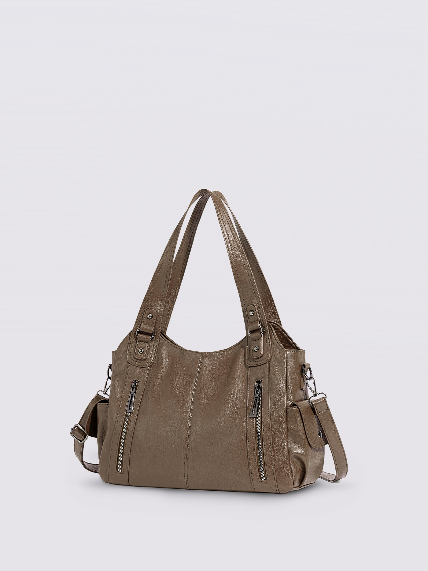 Classic Shoulder Bag with Adjustable Strap and Multiple Compartments