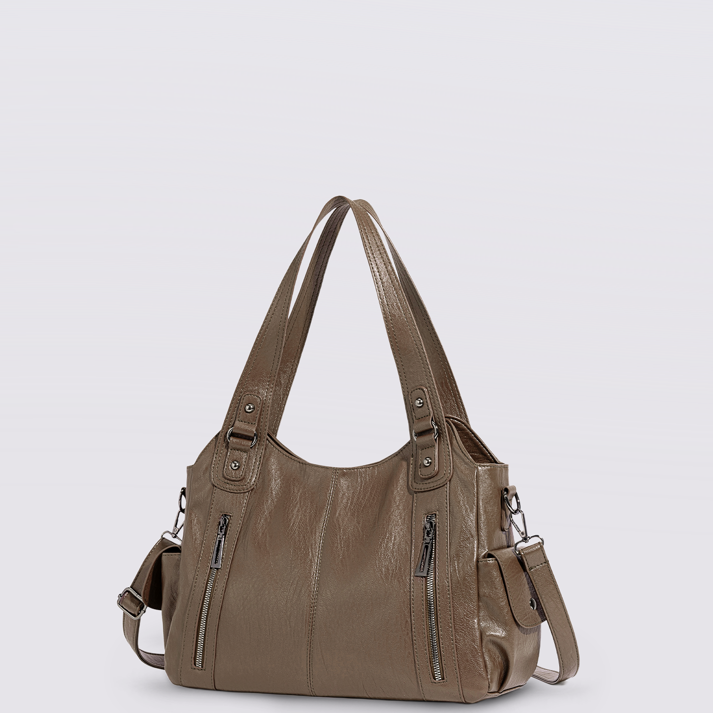Classic Multi-Pocket Shoulder Bag with Adjustable Strap