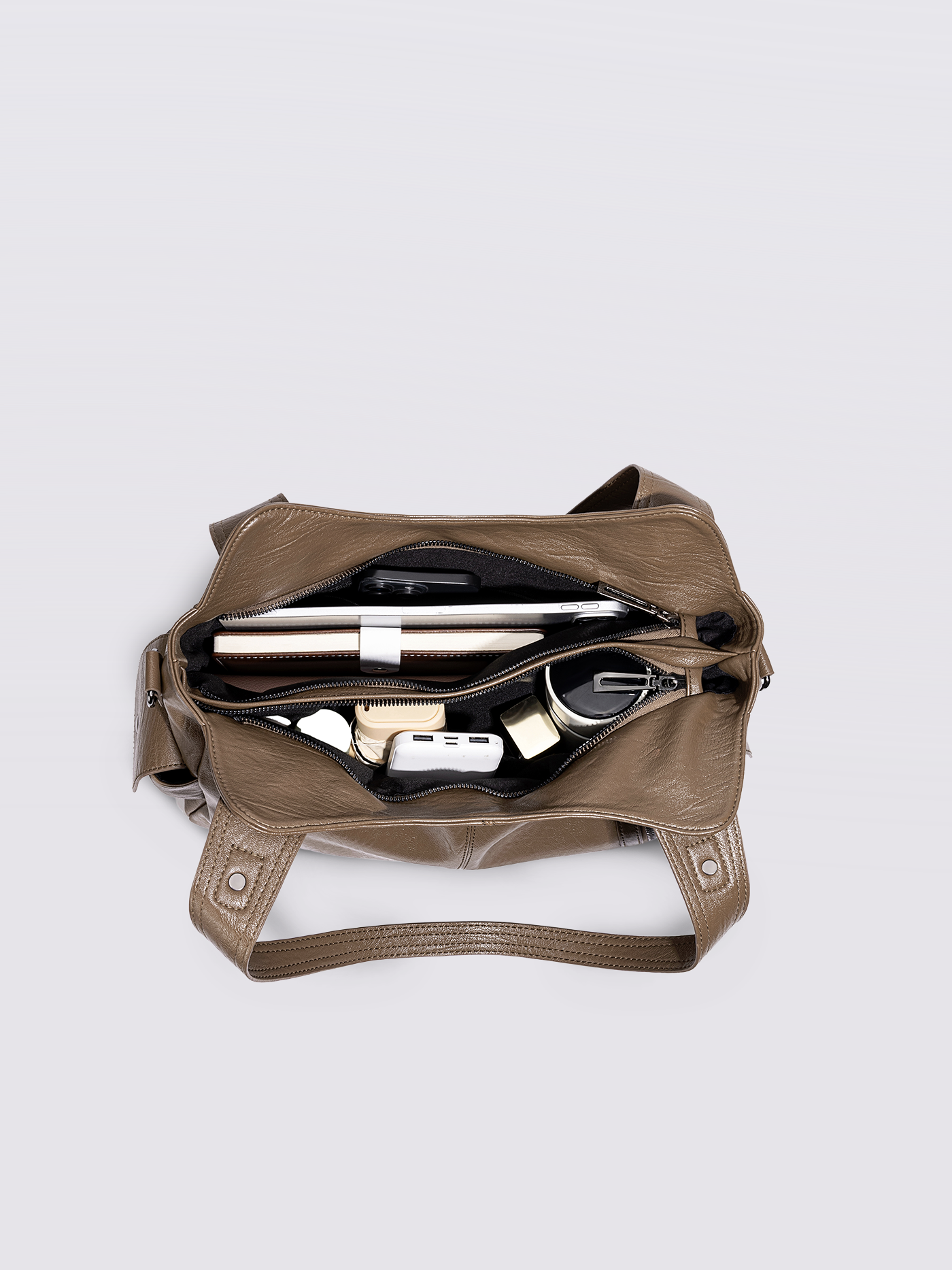 Classic Shoulder Bag with Adjustable Strap and Multiple Compartments