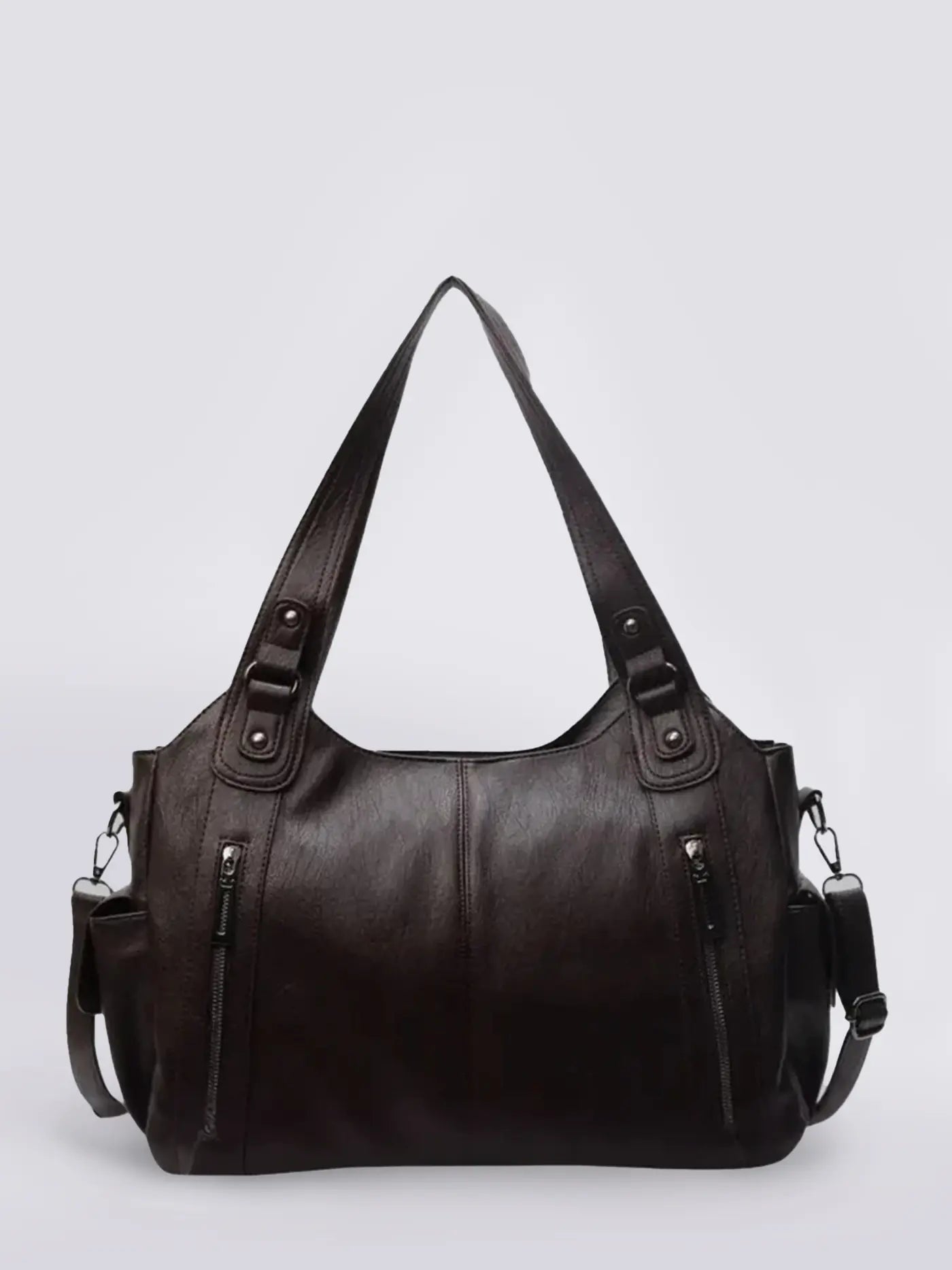 Classic Shoulder Bag with Adjustable Strap and Multiple Compartments