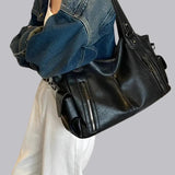 Classic Multi-Pocket Shoulder Bag with Adjustable Strap