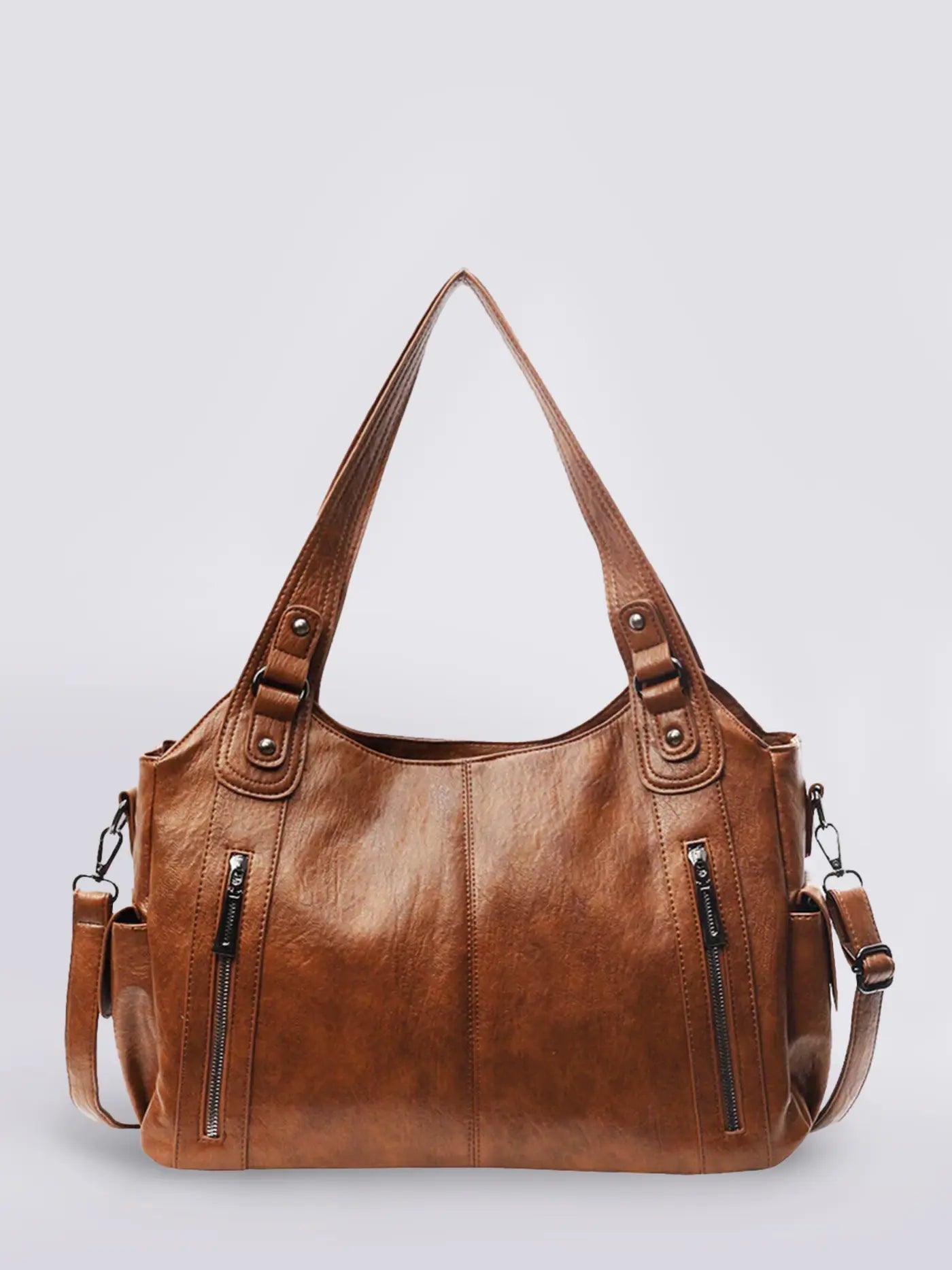 Classic Shoulder Bag with Adjustable Strap and Multiple Compartments