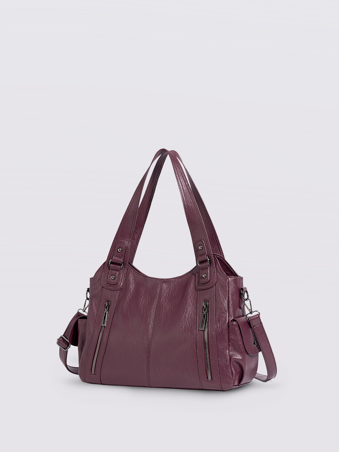 Classic Shoulder Bag with Adjustable Strap and Multiple Compartments