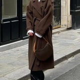 Sophisticated Long Double-Breasted Trench Coat