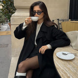 Sophisticated Long Double-Breasted Trench Coat