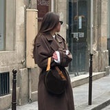Elegant Double-Breasted Long Trench Coat