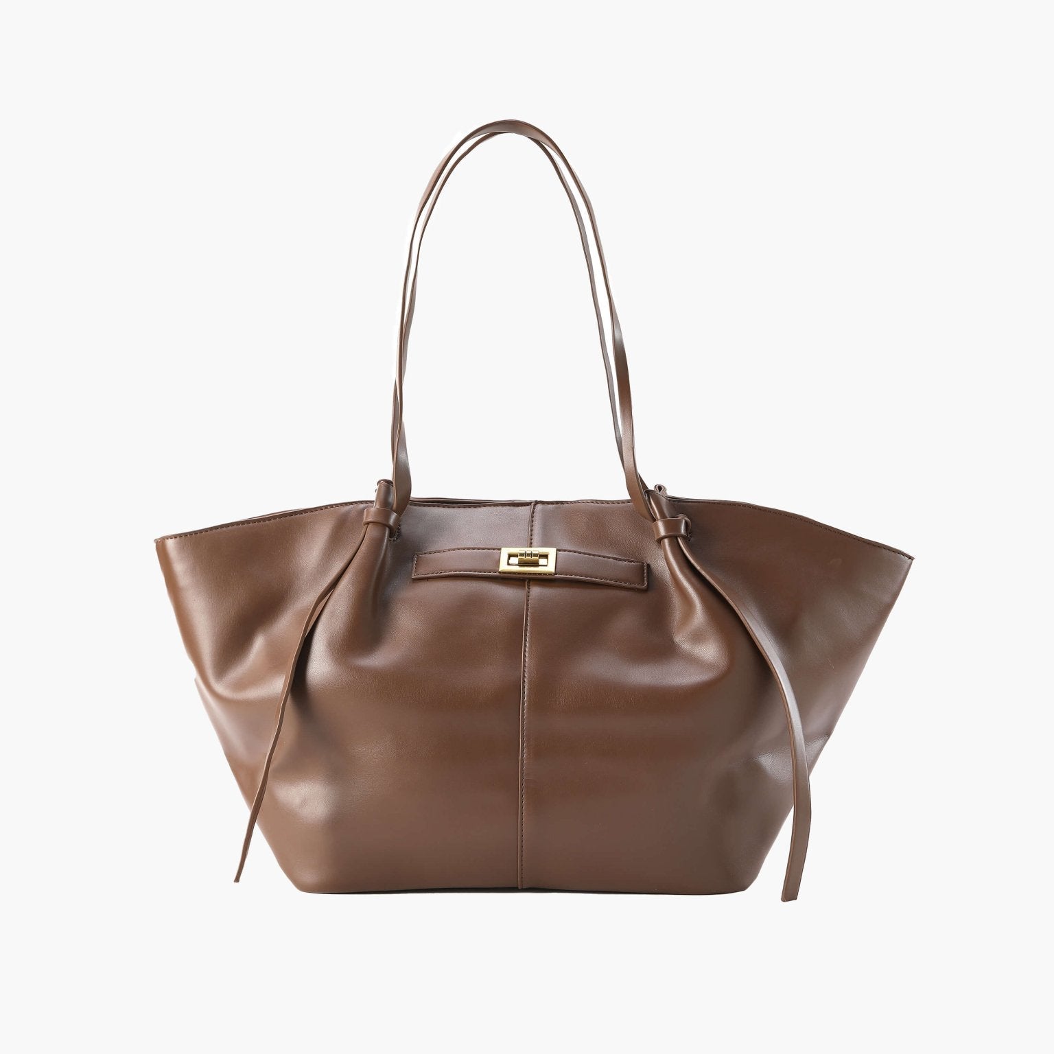 Structured Shopper Bag with Gold-Tone Detail