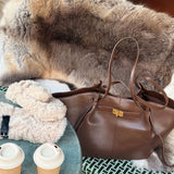 Structured Shopper Bag with Gold-Tone Detail