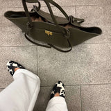 Structured Shopper Bag with Gold-Tone Detail