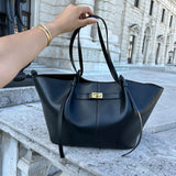 Structured Shopper Bag with Gold-Tone Detail