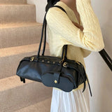 Structured Buckle Shoulder Bag