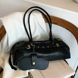 Structured Buckle Shoulder Bag